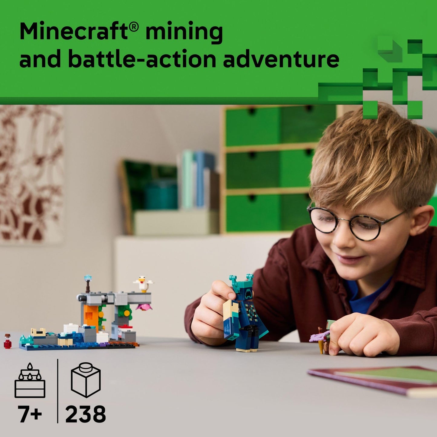 LEGO Minecraft The Warden Encounter Kids Toy - Collectible Building Set for Boys and Girls 7+- with Silent Ranger Minifigure - Great Birthday Gift