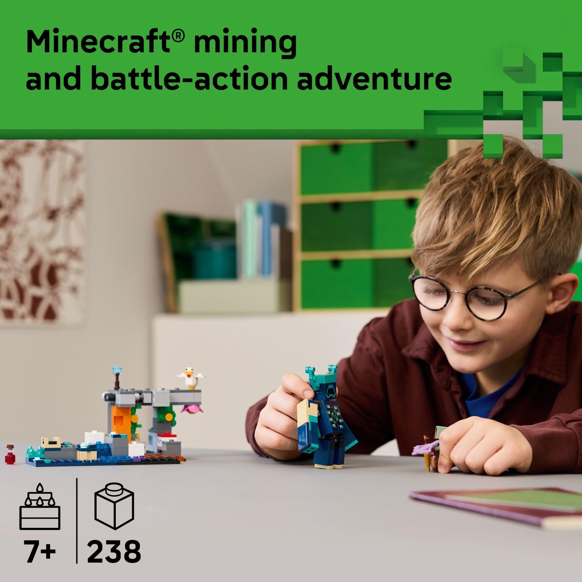 LEGO Minecraft The Warden Encounter Kids Toy - Collectible Building Set for Boys and Girls 7+- with Silent Ranger Minifigure - Great Birthday Gift