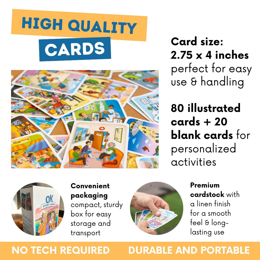 Creative Storytelling Cards for Kids & Classrooms - 100 Illustrated Prompt Cards for Language Learning, ESL & Speech Therapy