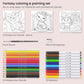 ARTEZA Fantasy Coloring & Painting Kit, 3 Pack 4x4 Canvases, 10 Markers, 16 Watercolor Pencils, Paint Brush & Sharpener, Pre-Printed Art Panels