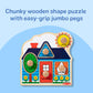 Melissa & Doug First Shapes Jumbo Knob Puzzle, Wooden Peg Puzzle for Toddlers, Educational Toy for Shape Recognition and Fine Motor Skills, Ages 1+