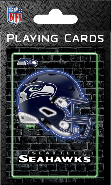 Masterpieces Officially Licensed NFL Seattle Seahawks Neon-Styled Playing Cards - 54 Card Deck for Adults