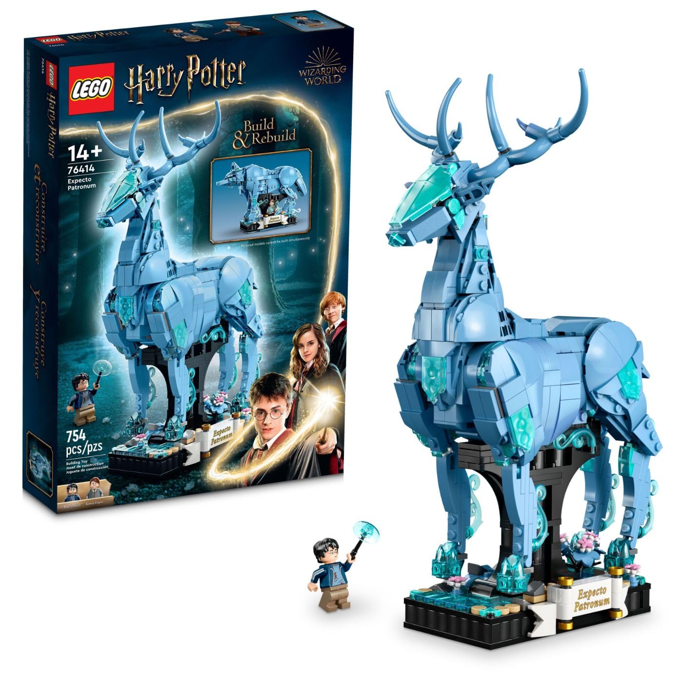 LEGO Harry Potter Expecto Patronum 76414 Collectible 2-in-1 Building Set; Birthday Gift Idea for Teens or Fans Aged 14 and Up; Build and Display