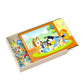 Bluey Wooden Puzzle 5 Pack - Bluey Wood Puzzles Bundle with Holding Tray, Stickers and More | Bingo Jigsaw Puzzles for Kids