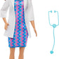 Barbie Careers Doctor Fashion Doll Wearing Removable Look with White Coat, Dress & Shoes, Plus Stethoscope Accessory