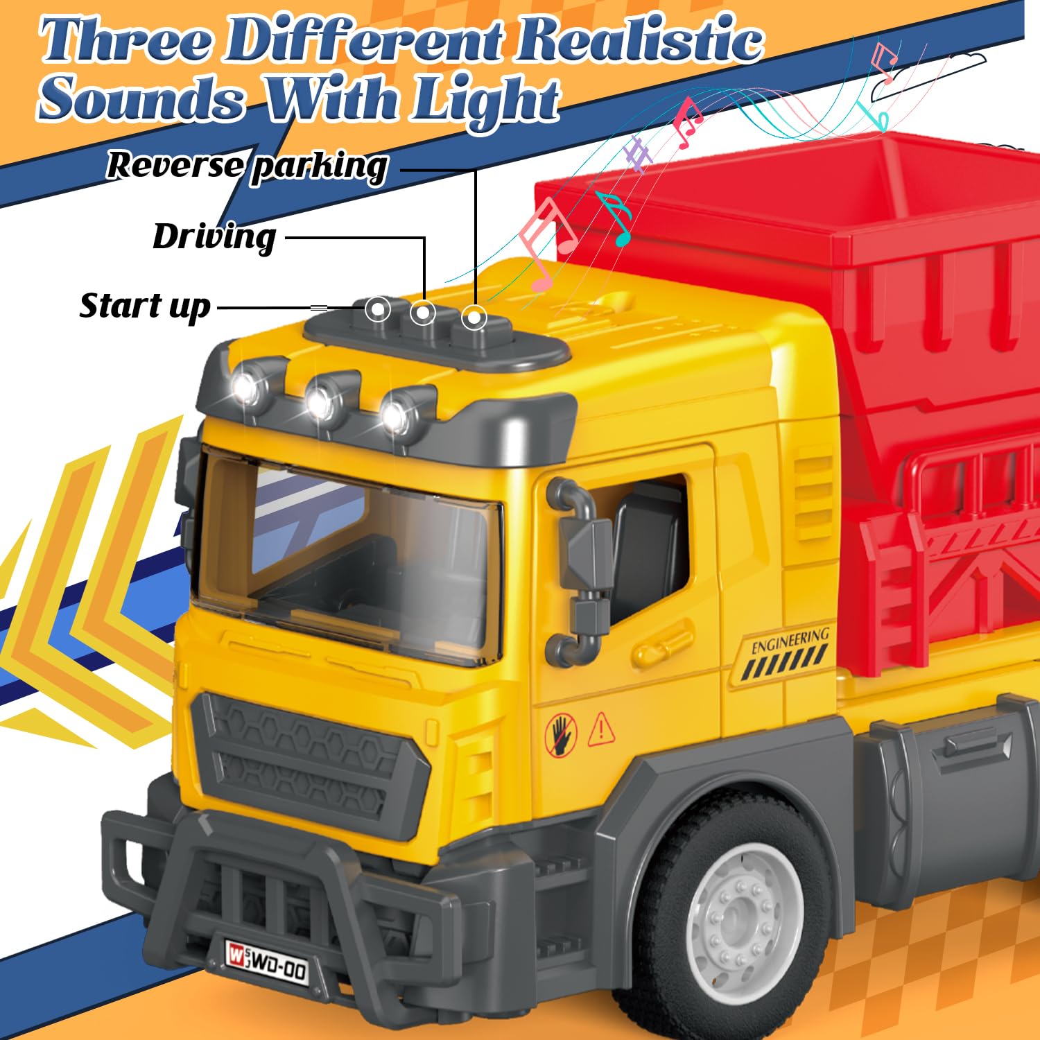 lonfypeng Toddler Construction Trucks, Kids Sand Conveyor Truck with Conveyor Belt & Dumping Function, Push-and-Go Vehicle for Boys Girls Age 3 4 5 6