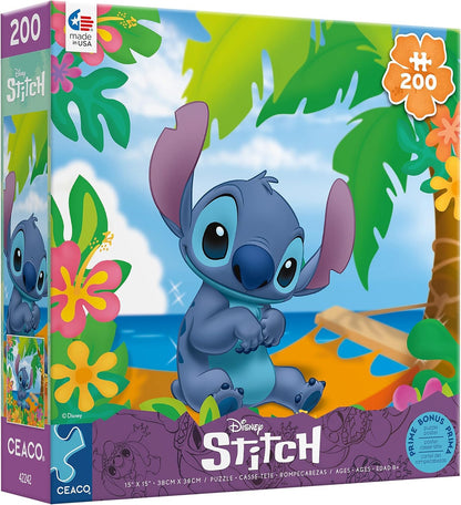 Ceaco - Disney Flower Power Stitch - 200 Piece Puzzle for Kids Ages 8-10