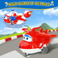 Super Wings Jett's Takeoff Tower 2-in-1 Airplane Toys Playset with 2" Jett Mini Figure Transform-a-Robots, Toys for Preschool Kids, Gifts for Boys