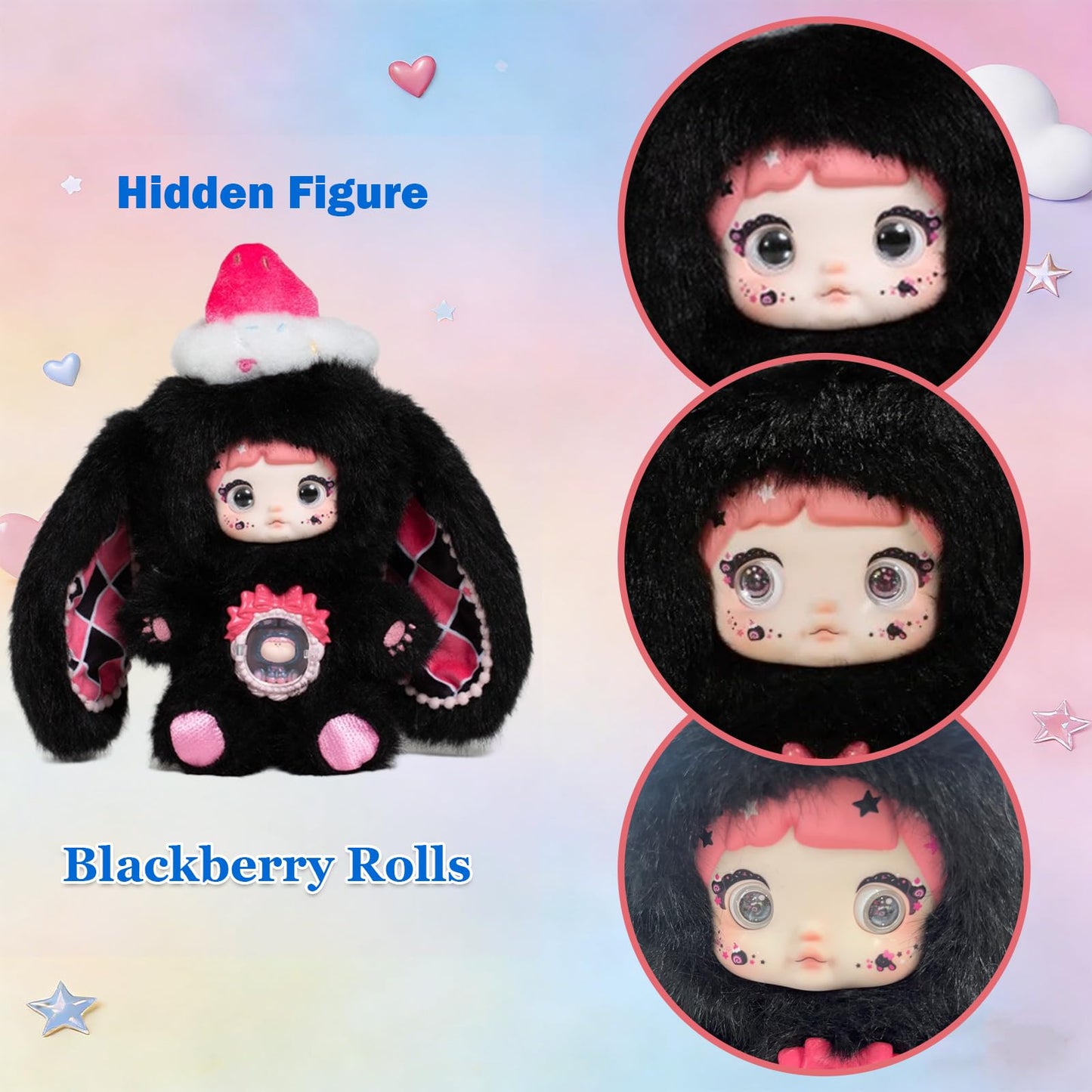 Waicommen Nommi A bite of Sweetheart Series Blind Plush Box, 1PC (1 of 7 Possible Styles), 6 Regular Figure and 1 Hidden Figure, Toy Figure for 15