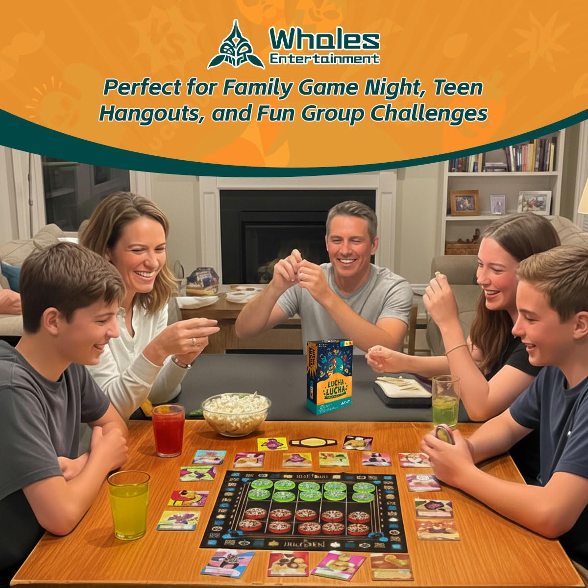 Whales Entertainment| Lucha Lucha 345| Strategy Board Games for Adults, Family and Kids Aged 6 +| Fun Wrestling-Themed Game for 2 Players | Classic