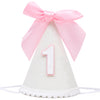 PATRDIO Pink Bow 1st Birthday Hat - Sweet birthday Decoration, Pink 1st Birthday Decoration, Princess Birthday Supplies