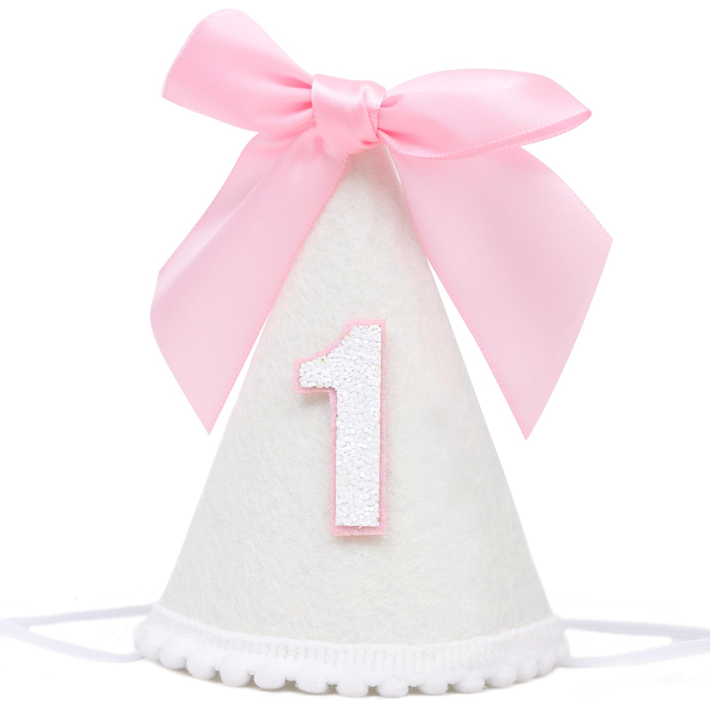 PATRDIO Pink Bow 1st Birthday Hat - Sweet birthday Decoration, Pink 1st Birthday Decoration, Princess Birthday Supplies