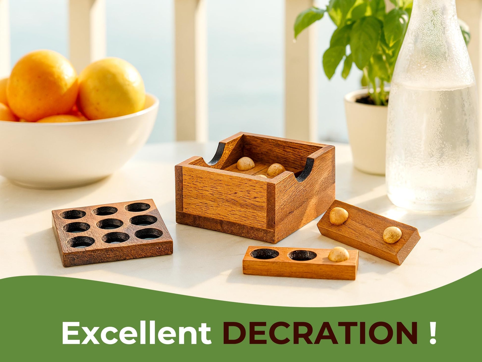 BSIRI Wooden Board Games Educational Sets Classic for Coffee Table or Home Decor and Living Room Decor Rustic Golf Game (Gopher Holes) Made by Wooden