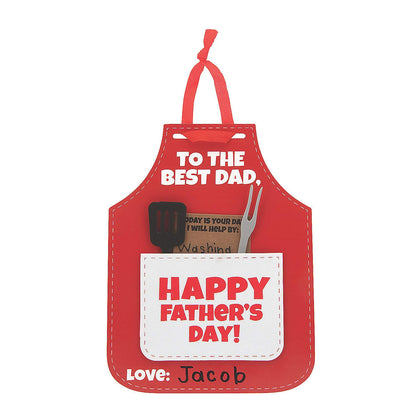 Fun Express Father’s Day Apron Card Craft Kit - Makes 12 - Gifts for Kids