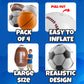 24-Inch Inflatable Sports Beach Balls - Blow Up Party Decoration - 4-Pack