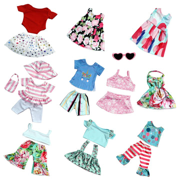 ReeRaa 20 pcs Clothing for Dolls 18 inch Doll Clothes and Accessories for American 18 inch Girl Doll Clothes Gift Including 10 Complete Sets