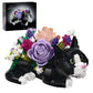 Tuxedo Cat Rose Bouquet Succulent Planter Building Blocks,Compatible with Lego Tuxedo Cat Flowers Pot,Creative Plants and Animals Decoration Rose