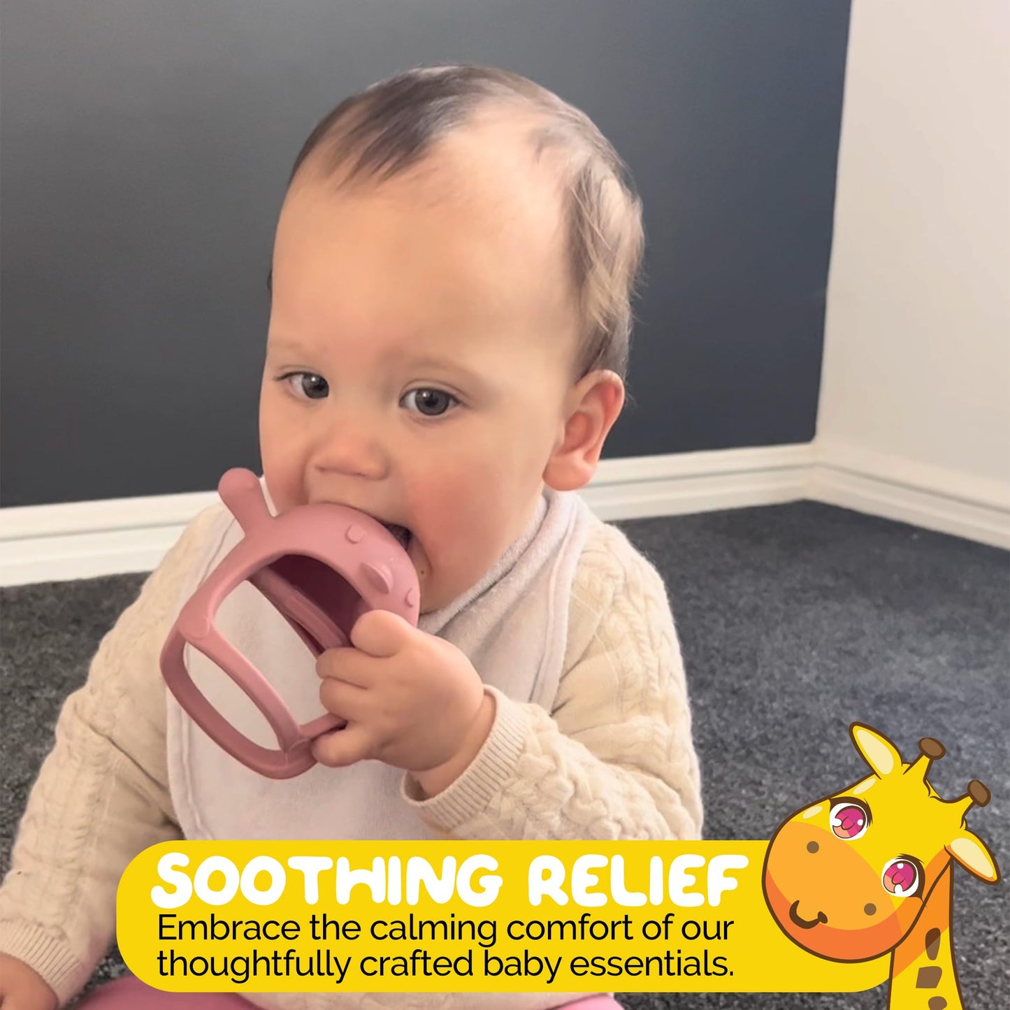 Baby Toys 0-6 Months Silicone teethers for Babies for Teething Pacifier in Cute Chicken Toys Shape - Turkish Pink Color for Baby Girl Pacifiers - 2 Pc