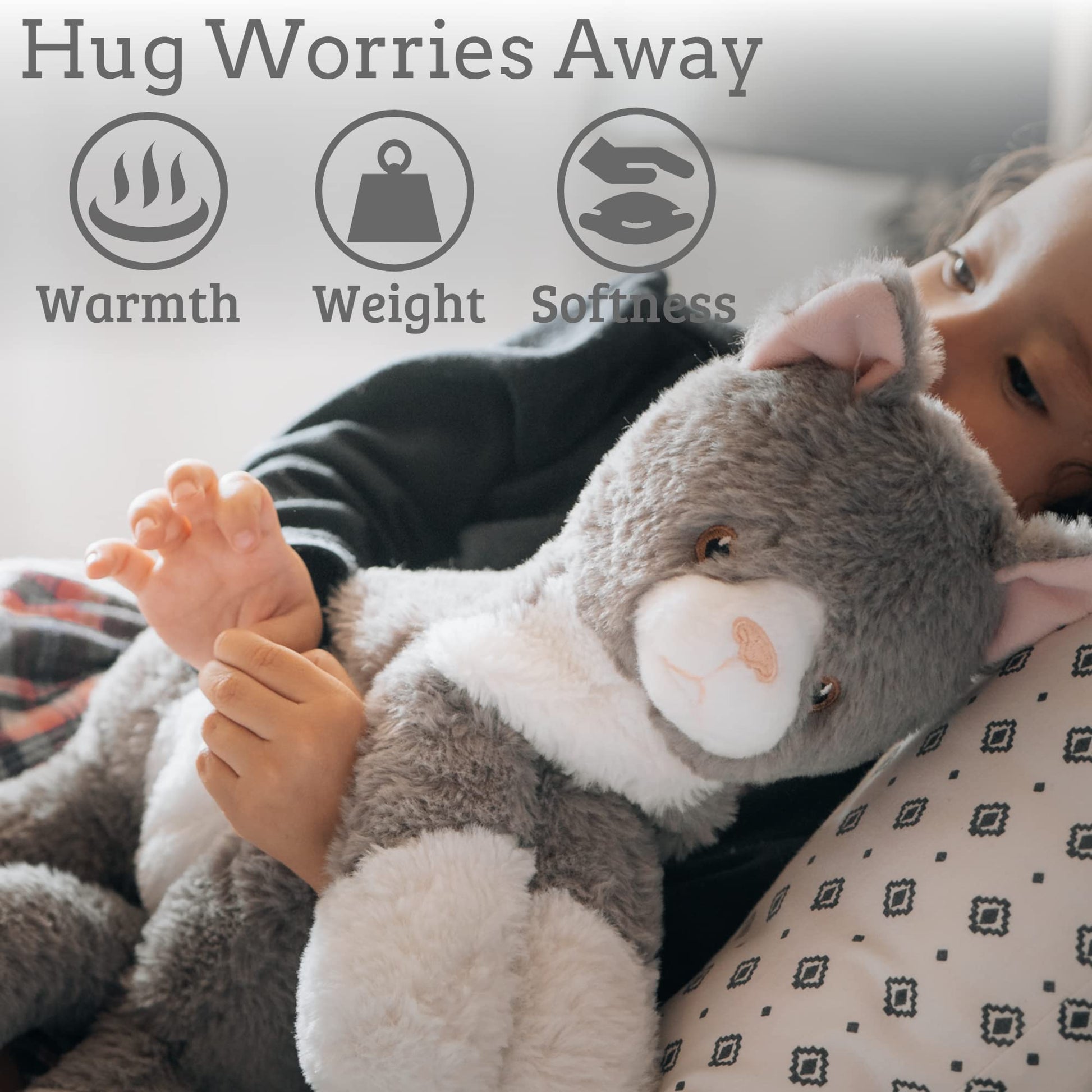 lulumaia Weighted Stuffed Animals - 3.5lb - Microwavable Unscented Plush Stuffed Animal - Weighted and Heated Stuffed Animal for Menstrual Cramps