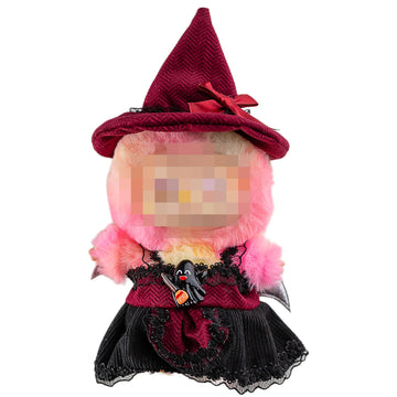 Halloween Costume Clothes for Labubu, 2-Piece Vampire Witch Outfit with Bat Wings. Red & Black Dress for Collectible Art Toy Figure. Deluxe Doll