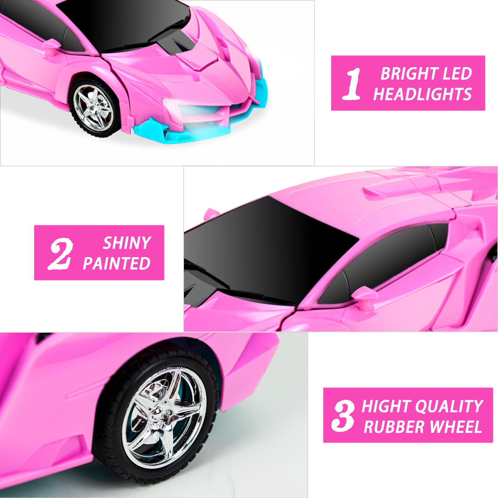 Remote Control Car, 2 in 1 Robot RC Cars Toys for 4 5 6 7 8 Year Old Girls