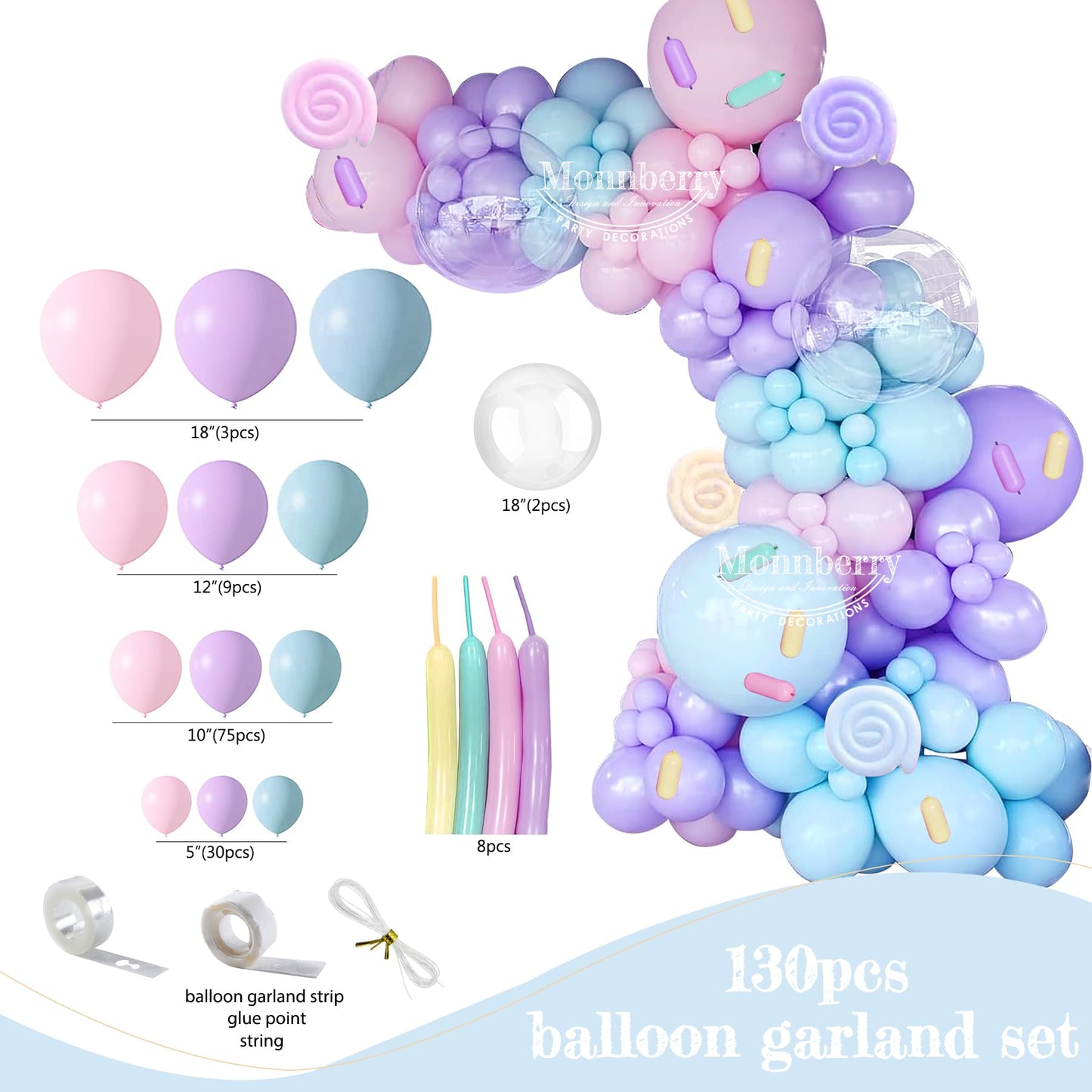 1st Birthday Decorations for Girl, 145pcs Sweet One Birthday Party Decorations Supplies, Donut 1st Birthday- Decoration Girl, Ice Cream Candy First