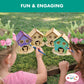 Magical Valley Fairy House Craft Kit 4-Pack for Kids, DIY Wooden Fairy Houses with Paint & Accessories, Arts & Crafts for Kids, Party Activity Kit