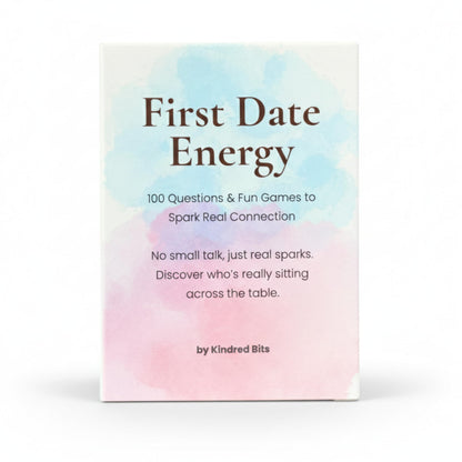 Kindred Bits First Date Energy - Conversation Cards for Couples with 100 Questions & Fun Games - Card Games for First Dates, Deep Connection & Laughs