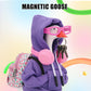 Embewhis Outfits for 7" Desk Goose - 5-Piece Pastel Dream Set: Purple Hoodie, Floral Backpack, Pink Headphones, and 2 Pairs of Frame Glasses - Y2K