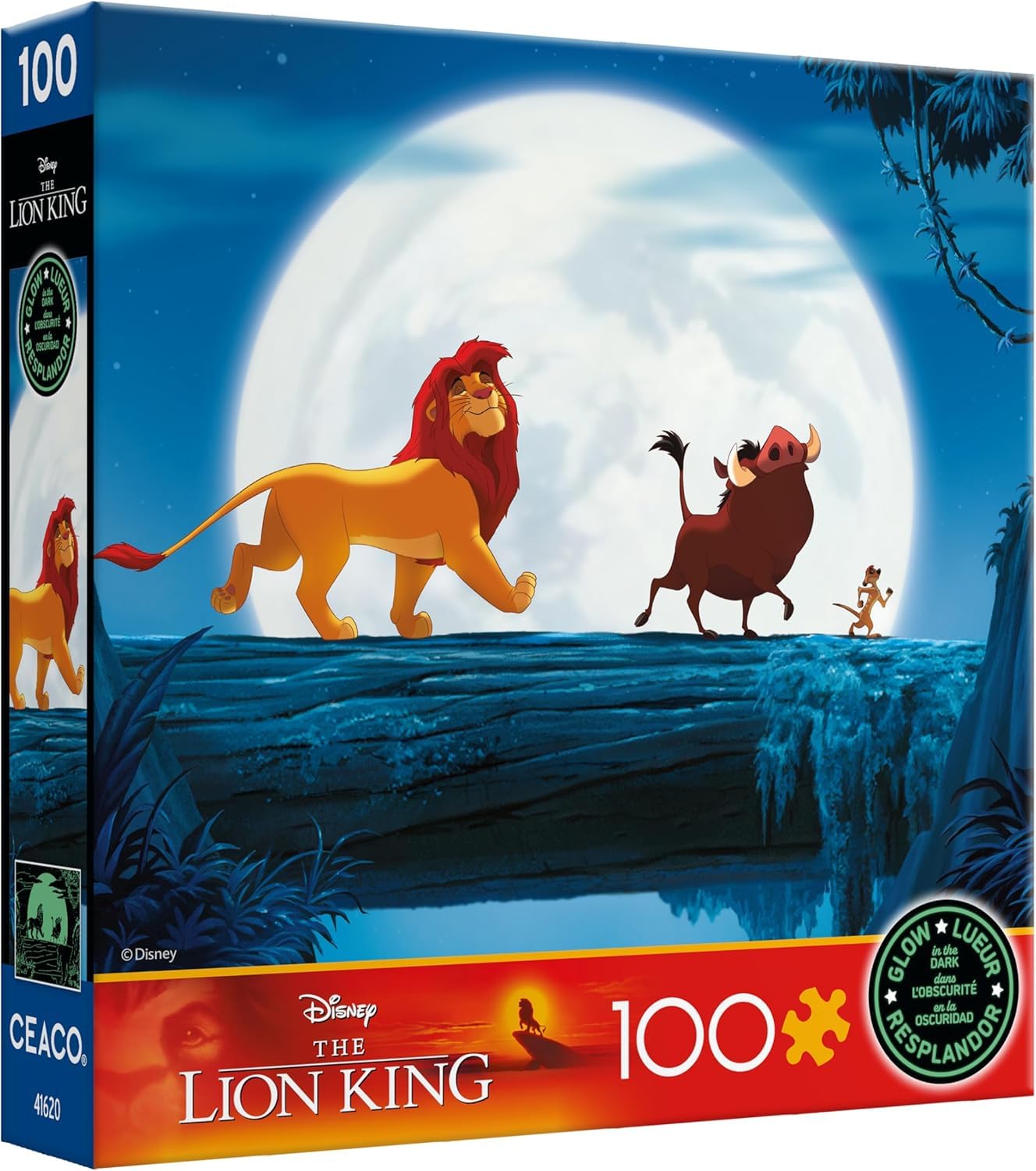 Ceaco - Disney The Lion King Glow - 100 Piece Puzzle for Kids Ages 6-8