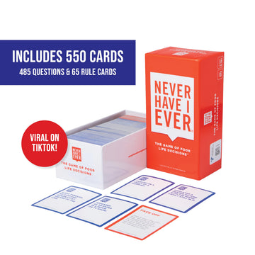 Never Have I Ever Card Game - Party Game of Poor Life Decisions - Ages 17 and Up - The Classic Viral Hilarious and Funny Icebreaker for Adults - 4-12