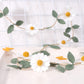 Wool Felt Daisy Chain Banner Garland - Daisy 1st Birthday Decorations,Daisy Themed Party Decorations,Nursery Wedding Decoration,White Wool Felt Daisy