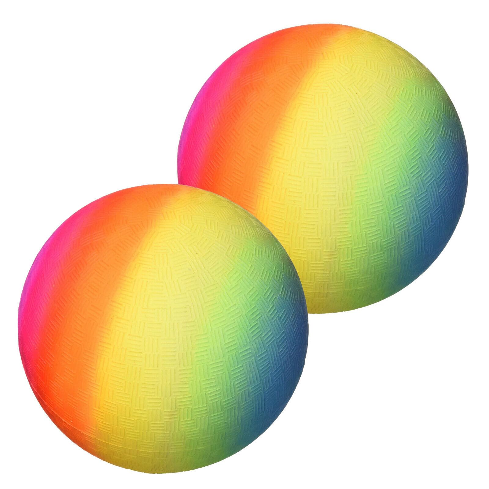 Zugar Land Neon Rainbow Playground Kickball 8 Inch Soft (2 Balls) Rubber