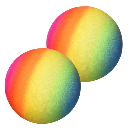 Zugar Land Neon Rainbow Playground Kickball 8 Inch Soft (2 Balls) Rubber