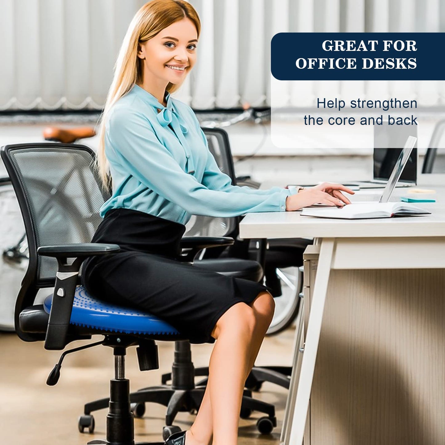 Wobble Cushion?Wiggle Seat?Balance Disc ?Extra Thick 34cm/13.4in??for Balance Stability Training, Improve Sitting (Blue)