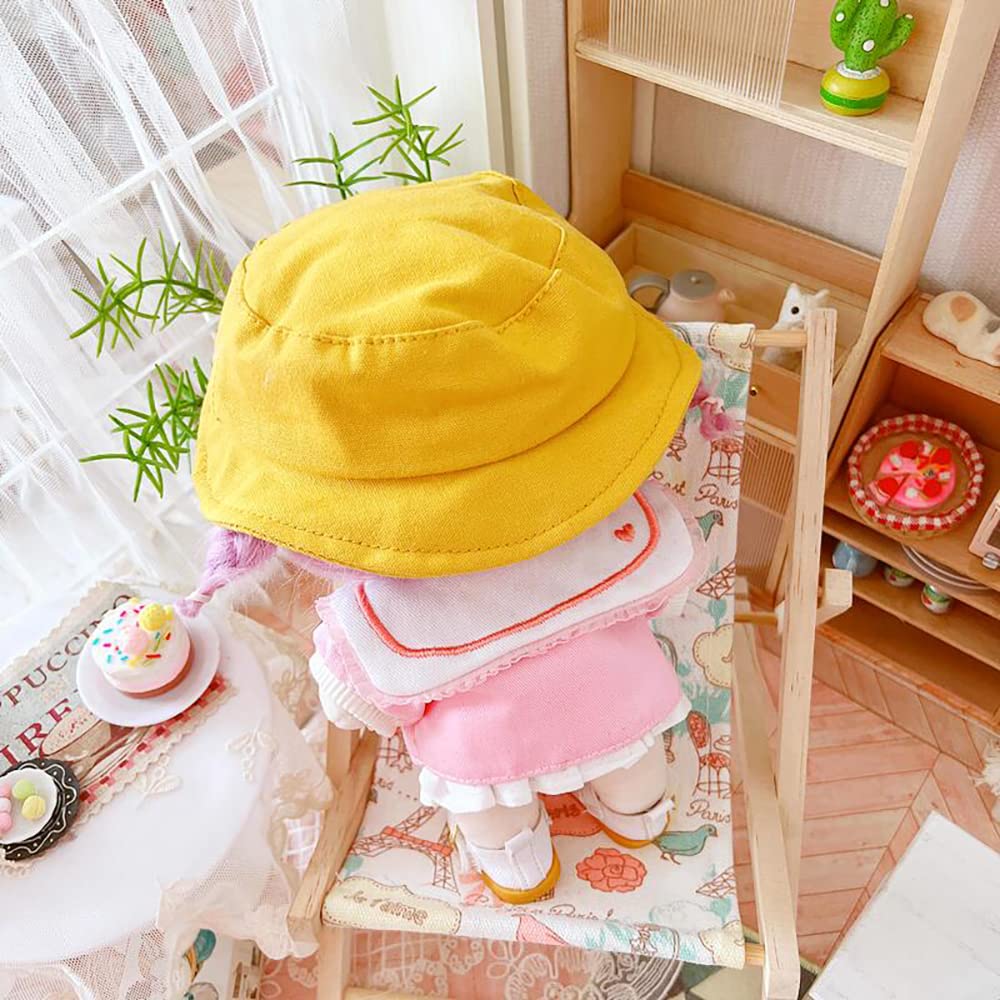 niannyyhouse 20cm Plush Doll Clothes College Uniform Hat Jacket Skirt 8in Kpop Doll Clothing (Pink)