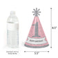 Big Dot of Happiness Pink Onederland - Cone Winter Wonderland Happy Birthday Party Hats for Kids and Adults - Set of 8 (Standard Size)