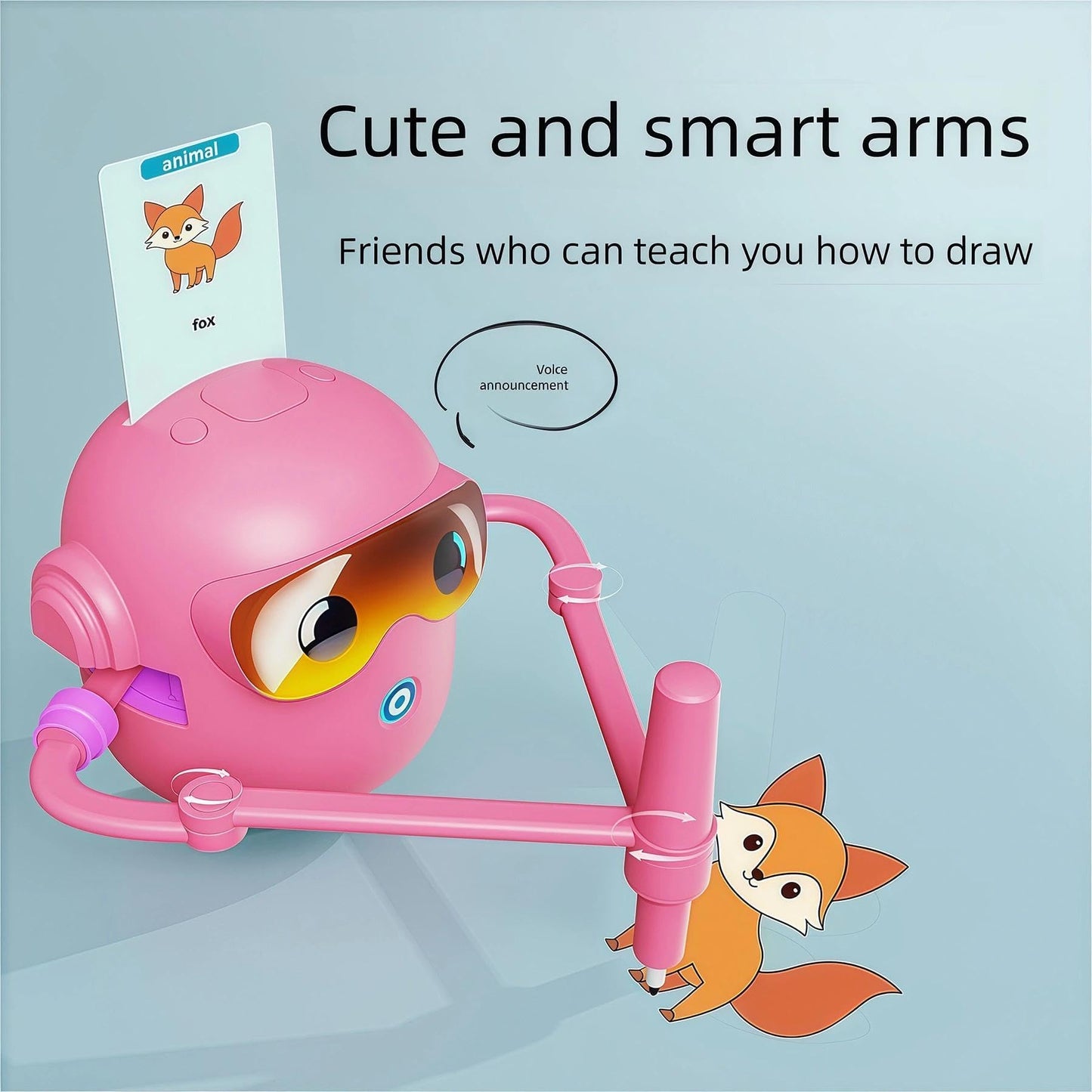 BEBESIRI Drawing Robot for Kids Montessori Painting Toys Voice Interactive Educational Drawing Machine with 100 Word Cards,12 Colorful Pens