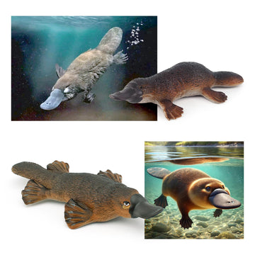GUFOPONAS 4PCS Platypus Figures Duckbill Figure Jungle Forest Animals Toys Woodland Animal Figurine Model Birthday Gift for Kids Toddlers for Kids