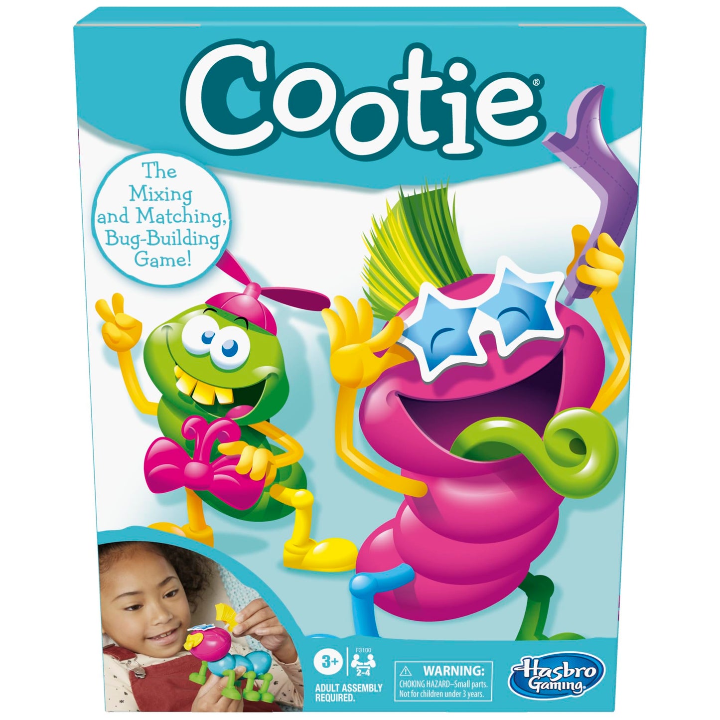 Hasbro Gaming Cootie Mixing and Matching Bug-Building Game | 2-4 Players | Easy Preschool Board Games | Easter Basket Gifts for Boys and Girls| Ages