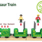 Battery Operated Bullet Train with Opening Carriages & 2 Action Figures, Jurassic Dinosaur Train for Wooden Track, Lights & Sounds, Compatible