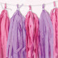 Stunning Pink & Purple Tissue Tassel Garland - 9 ft (1 Pc.) - Premium Quality Paper - Eye-catching Party Decor - Ideal for Any Occasion