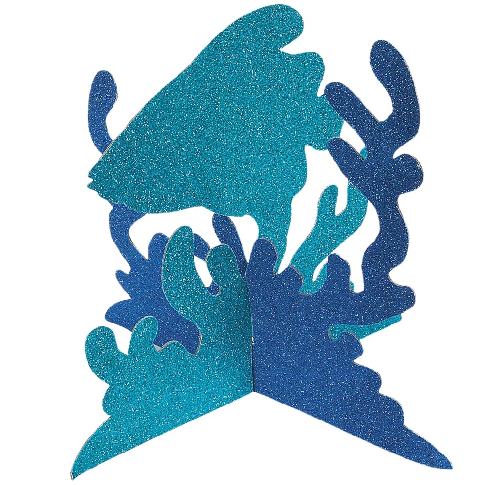 Fun Express - Under The Sea Glitter Centerpiece for Party - Party Decor - General Decor - Centerpieces - Party - VBS Vacation Bible School