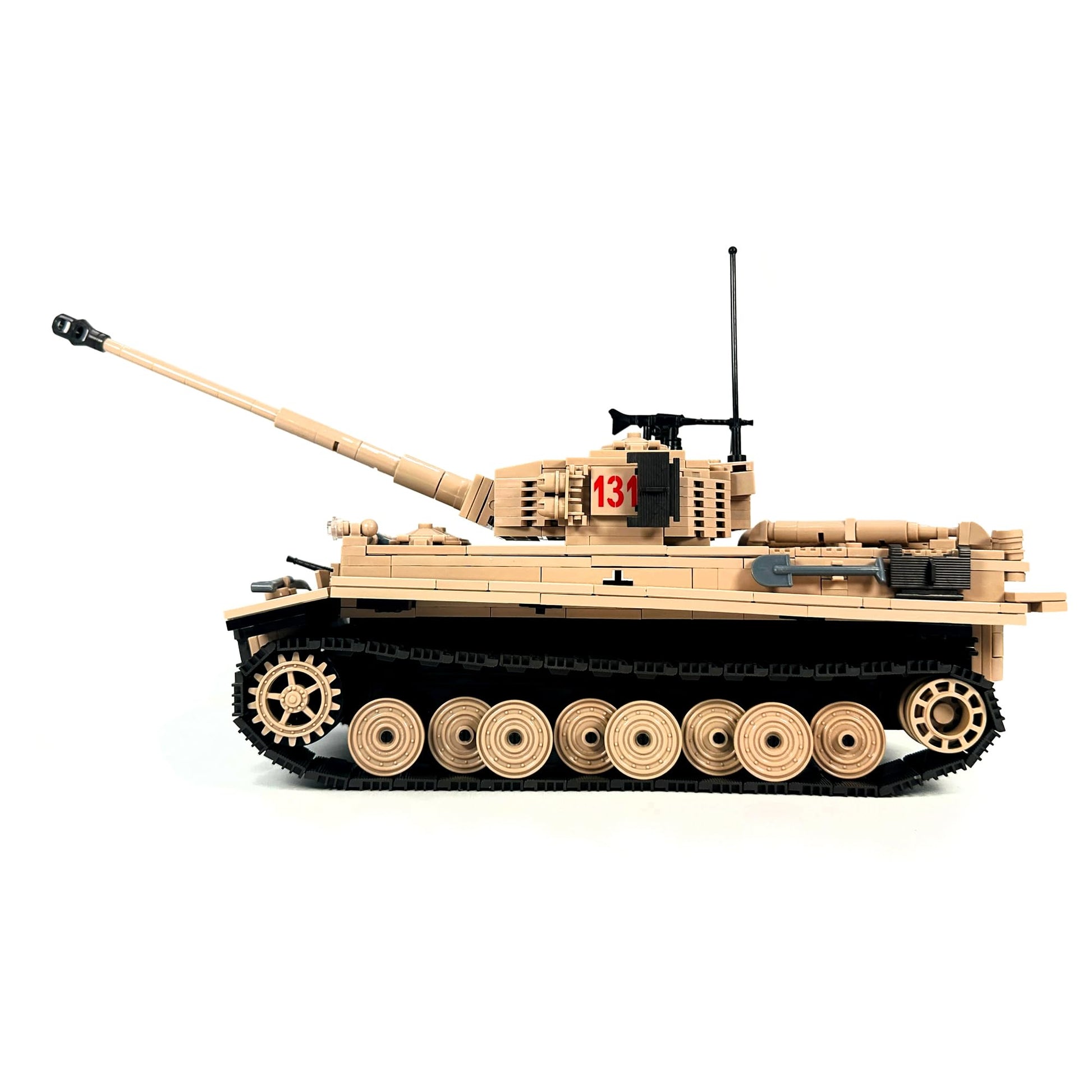 General Jim's WWII German Tiger Tank 131 Historical Military Brick Building Blocks Set, 1,018 Pieces, 1:24 Scale, Rotating Turret, Adjustable Cannon