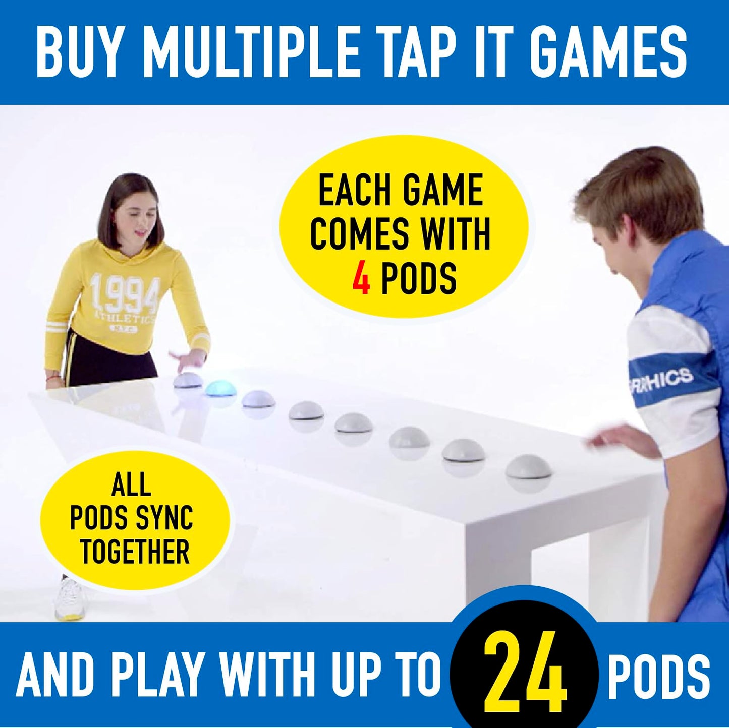 Fotorama Tap It Wireless Reaction Light Game, 4 Games in One Touch Play Set, Builds Hand-Eye Coordination Agility & Memory, Gifts for Kids Ages 6 & Up
