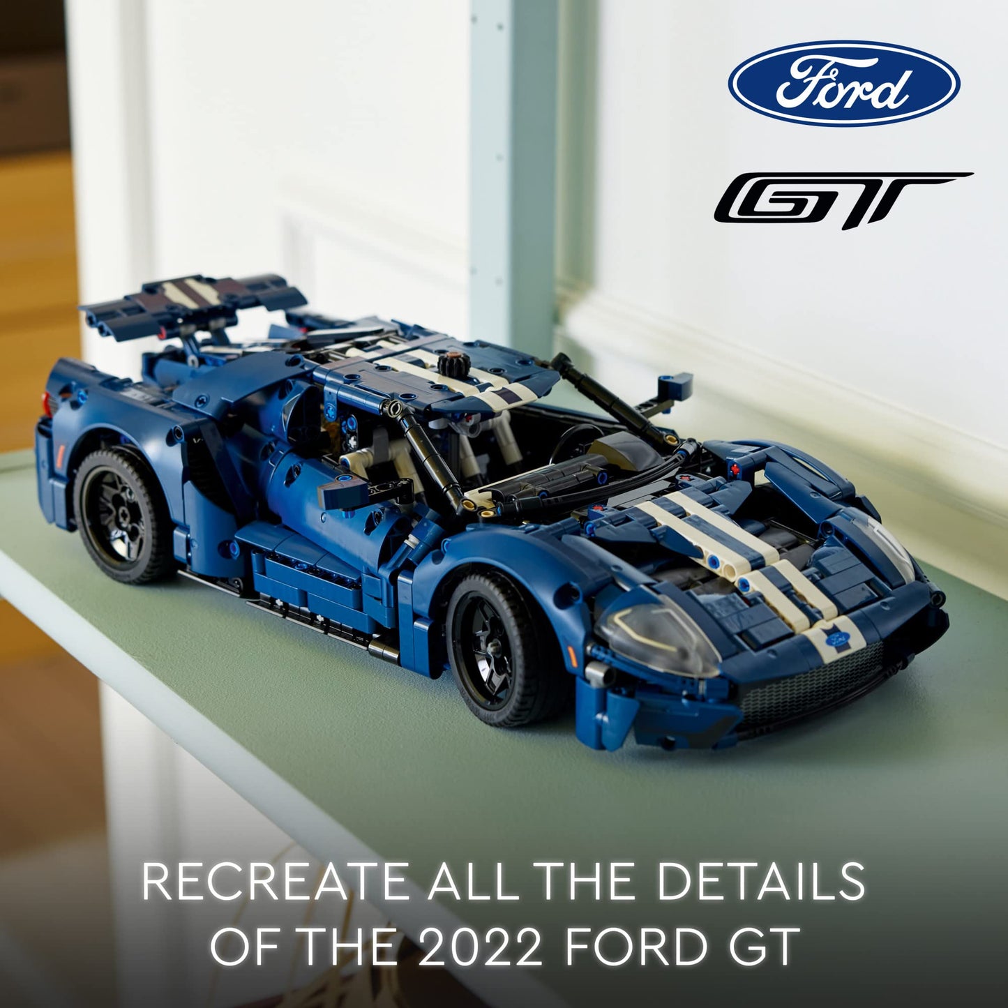 LEGO Technic 2022 Ford GT 42154 Car Model Kit for Adults to Build, Collectible Set, 1:12 Scale Supercar with Authentic Features, Gift Idea That Fuels