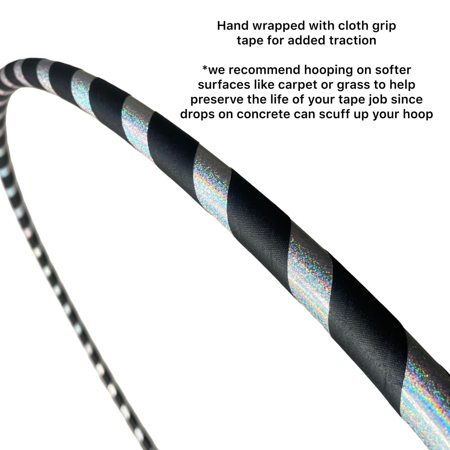 36 inch Dance Hula Hoop | Lighter Weight at 11 oz | Made in the USA Black