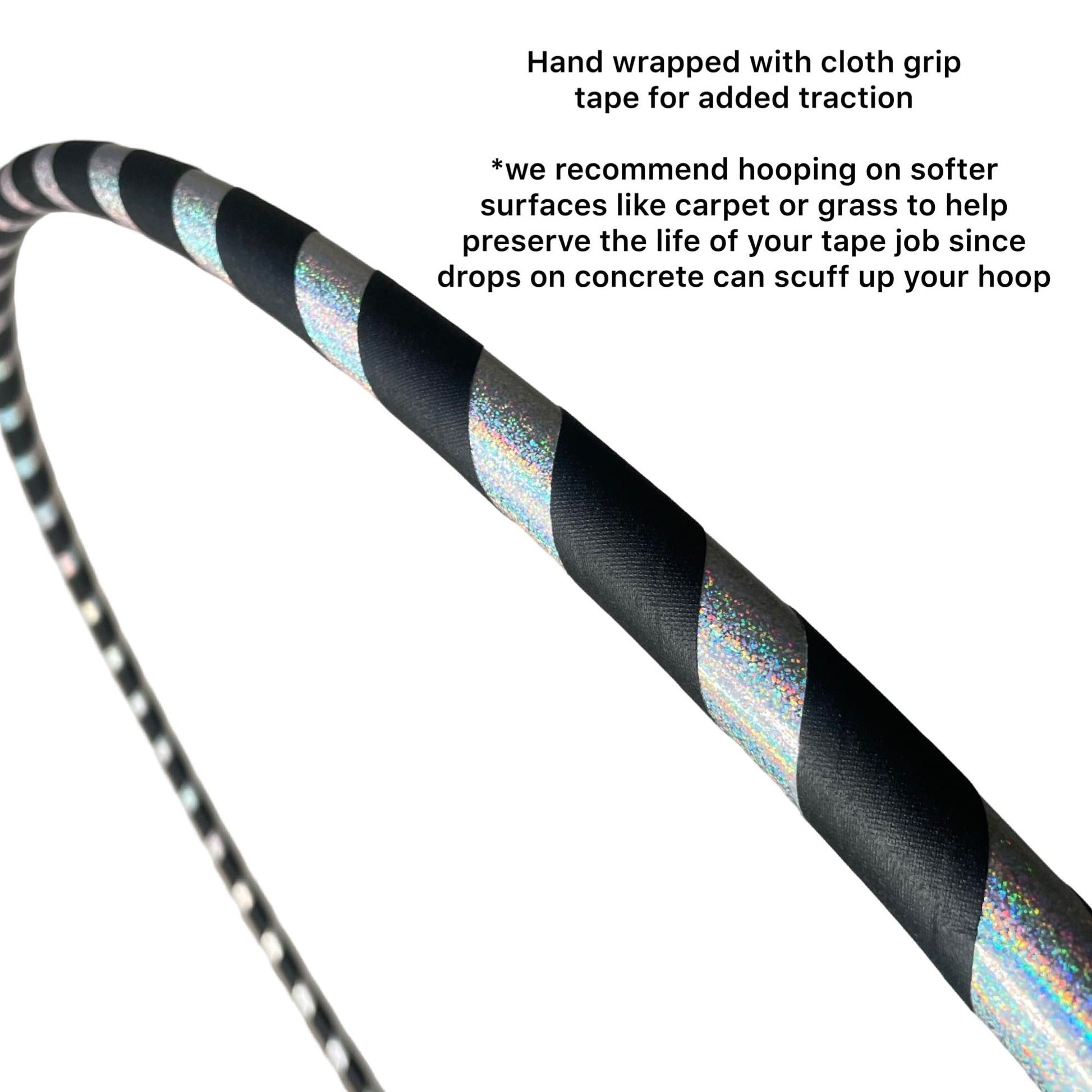 36 inch Dance Hula Hoop | Lighter Weight at 11 oz | Made in the USA Black