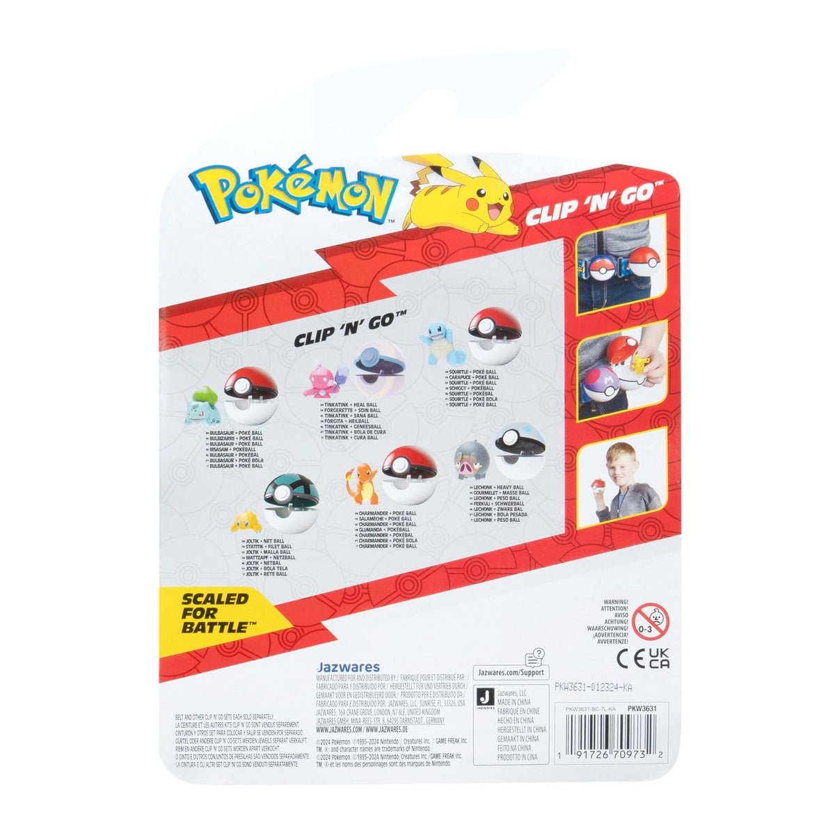 Pokémon PKW3631 Clip 'n'Go Poké Ball Forgita & Healing Ball, Official Pokéball with 5 cm Figure