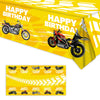 Motorcycle Happy Birthday Tablecloth Motorcycle Party Supplies Car Theme Boys Girls Yellow Birthday Party Supplies Party Picnic Camping Table Cover